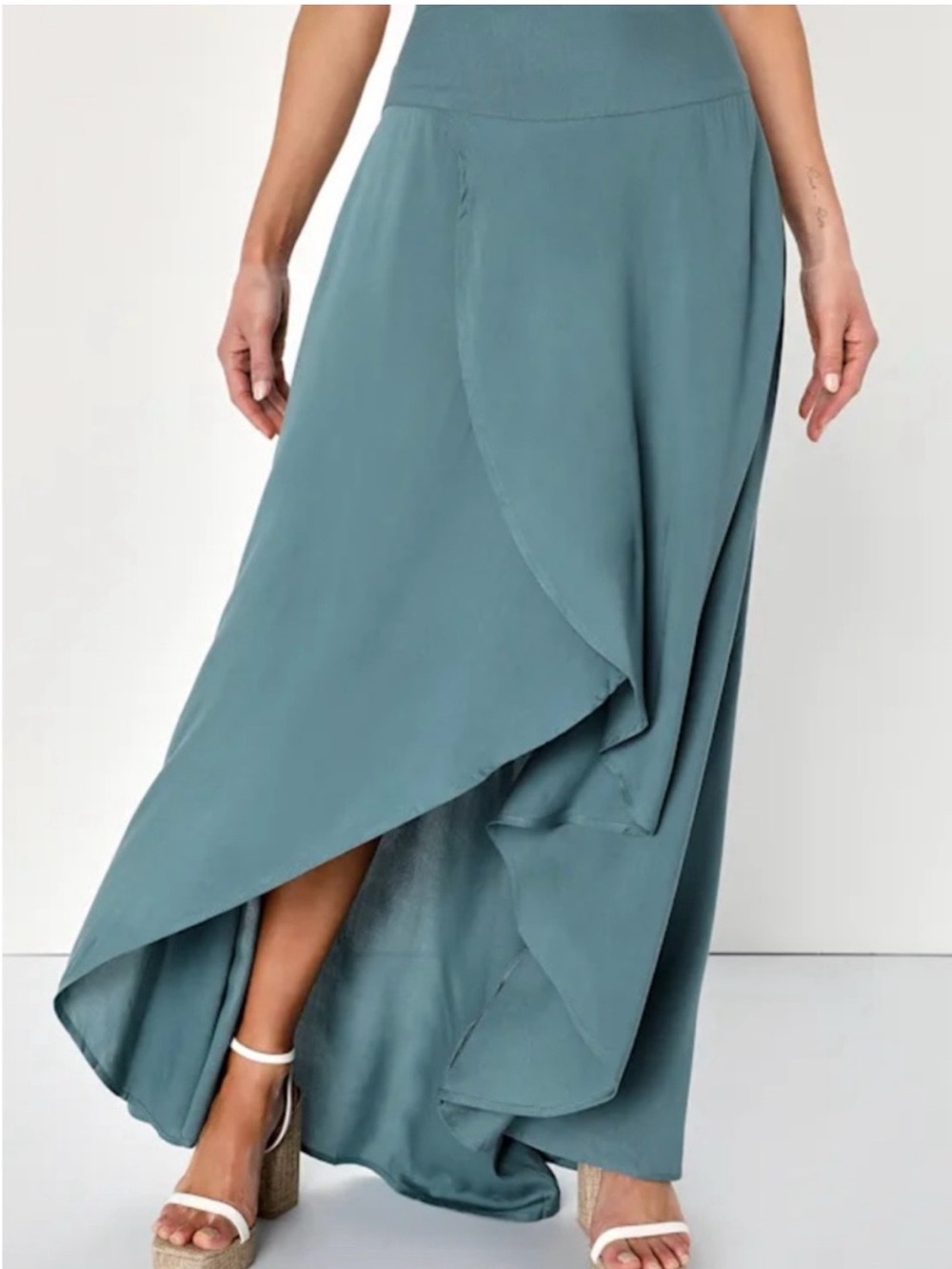 O'Neill Teal High-Low Wrap Maxi Skirt